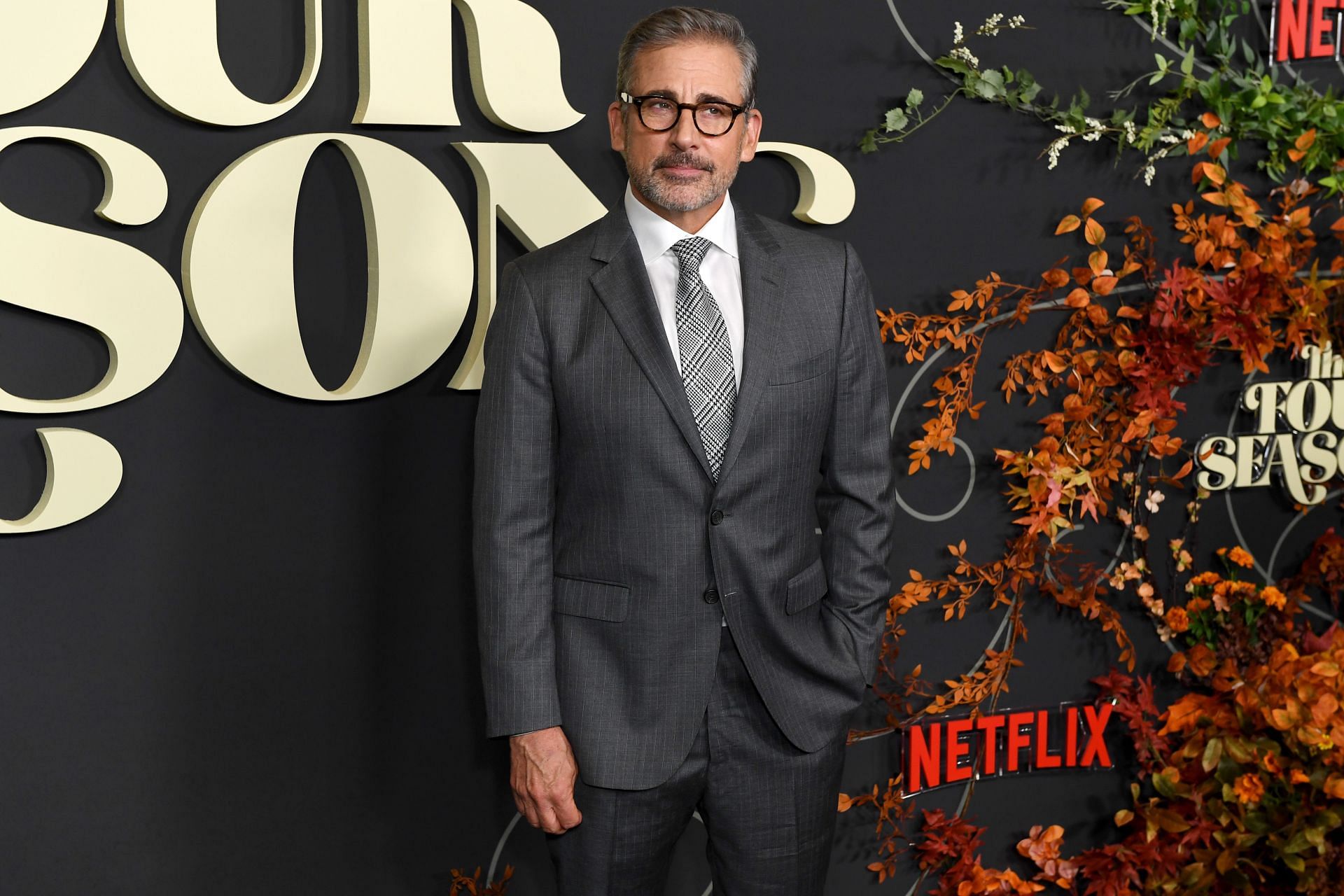 Steve Carell attends Netflix's The Four Seasons premiere at Directors Guild Of America on April 24, 2025 in Los Angeles, California. (Image via Getty)